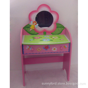 MDF Kids Dresser, Wooden Kids Dressing Table, Wood Kids Vanity Table